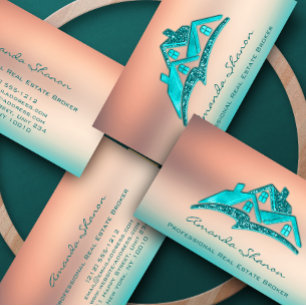 Cartão De Visita Agente Imobiliário Profissional Broker Blue House