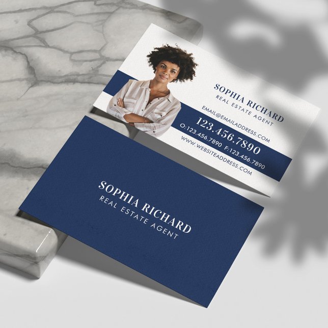 Cartão De Visita Agente Imobiliário Profissional de Luxo Moderno Fo (Criador carregado)