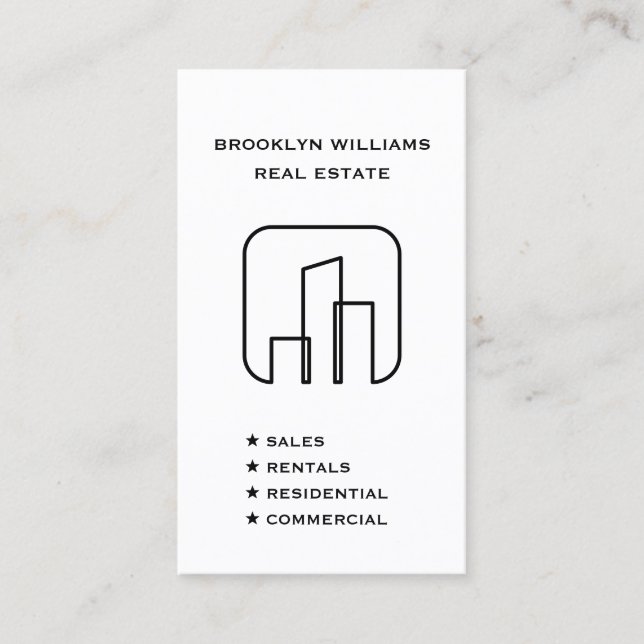 Cartão De Visita Agente Imobiliário Vertical Corretor de Imóveis Mí (Frente)