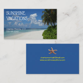 Cartão De Visita Agente Viagem de Férias Sol Tropical