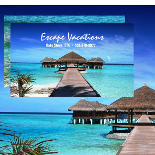 Cartão De Visita Agente viagem, Férias, Tropical, no mundo inteiro
