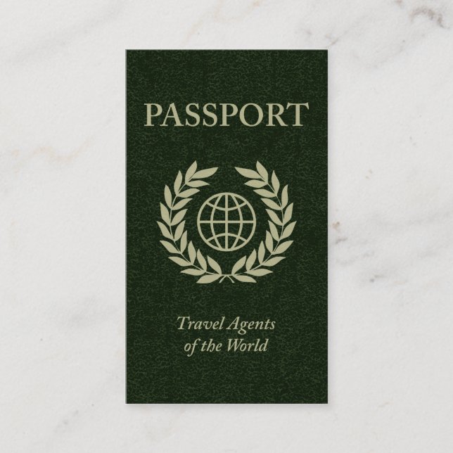 Cartão De Visita agentes de viagens do passaporte do mundo (Frente)