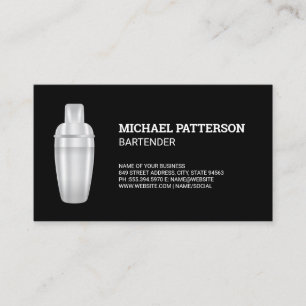 Cartão De Visita Agitador de Metal Cocktail