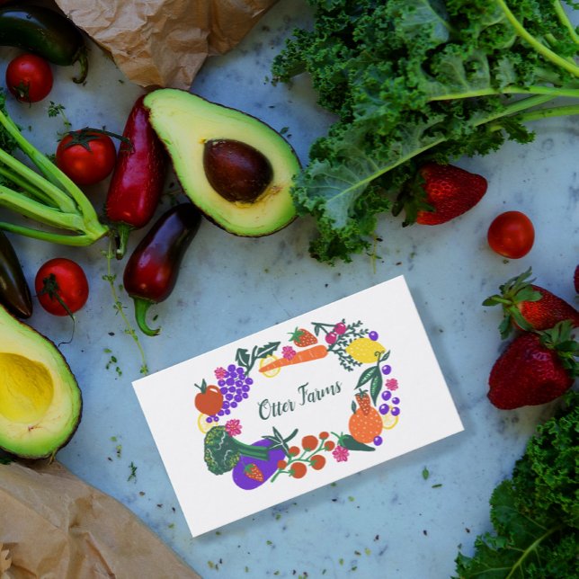 Cartão De Visita AGRICULTOR GARDENING Modern Landscaper Veg (Criador carregado)