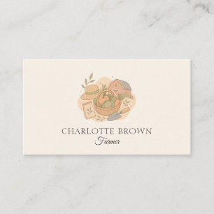 Cartão De Visita Agricultura Orgânica de Fazenda Colheita de Cultur