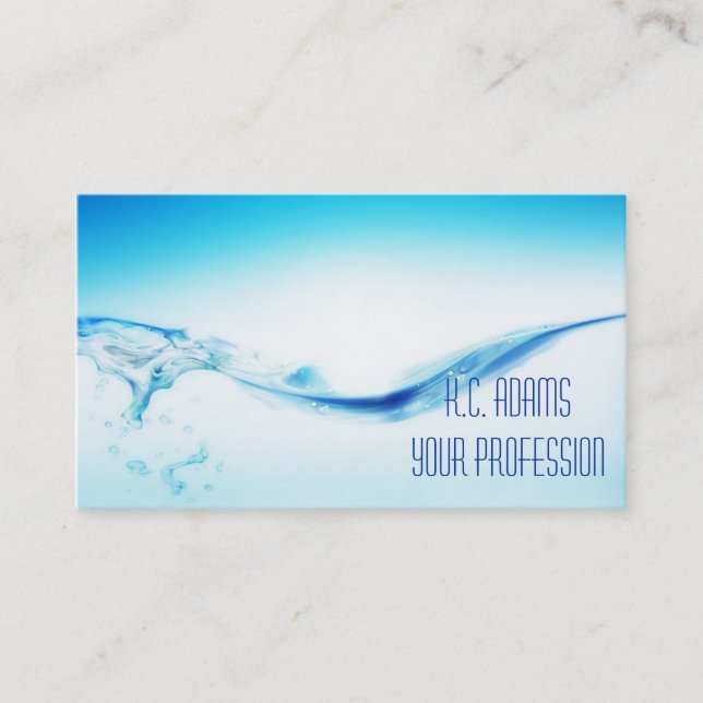 Cartão De Visita Água azul (Frente)