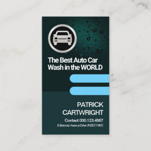 Cartão De Visita Água Verde Abaixa Tabuleiros Azuis Lava Automotiv