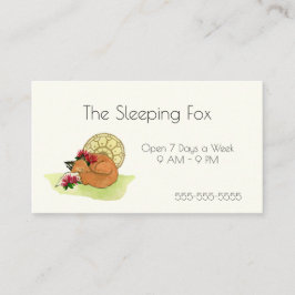 Cartão De Visita Aguarela animal Foxy manhoso floral vermelha do