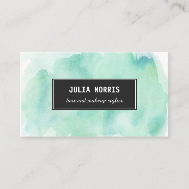 Cartão De Visita Aguarela da hortelã (Frente)