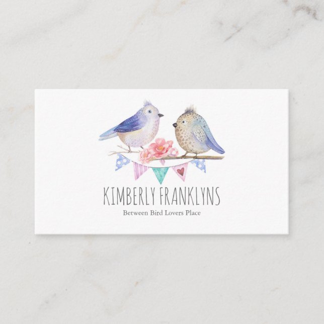 Cartão De Visita Aguarela do país das maravilhas da floresta dos (Frente)