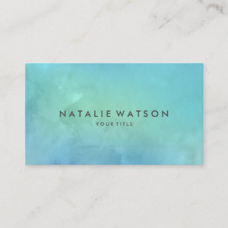 Cartão De Visita Aguarela que pinta a turquesa minimalista moderna