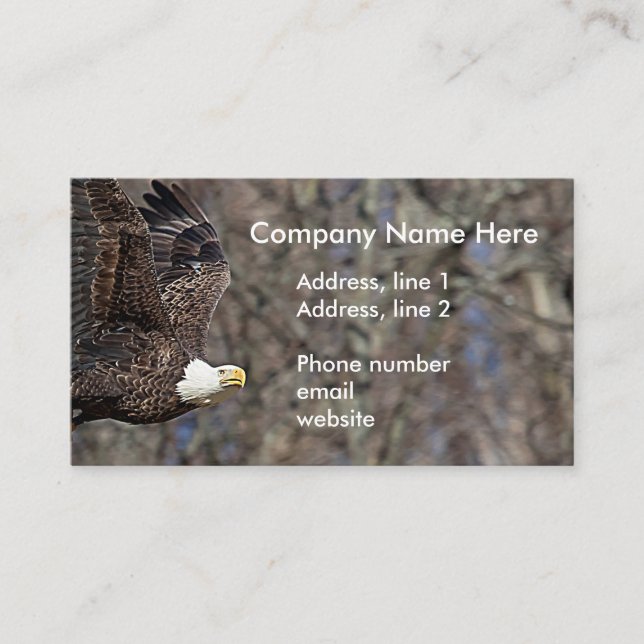 Cartão De Visita Águia-careca com um peixe-gato (Frente)
