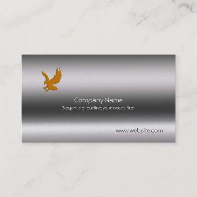 Cartão De Visita Águia Dourada, talões esticados com efeito metálic (Frente)