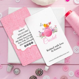 cartão de visita agulha de crochê de de tricô de a