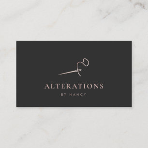 Cartão De Visita Agulha de Rosa de rosca de costura com brilho Dour