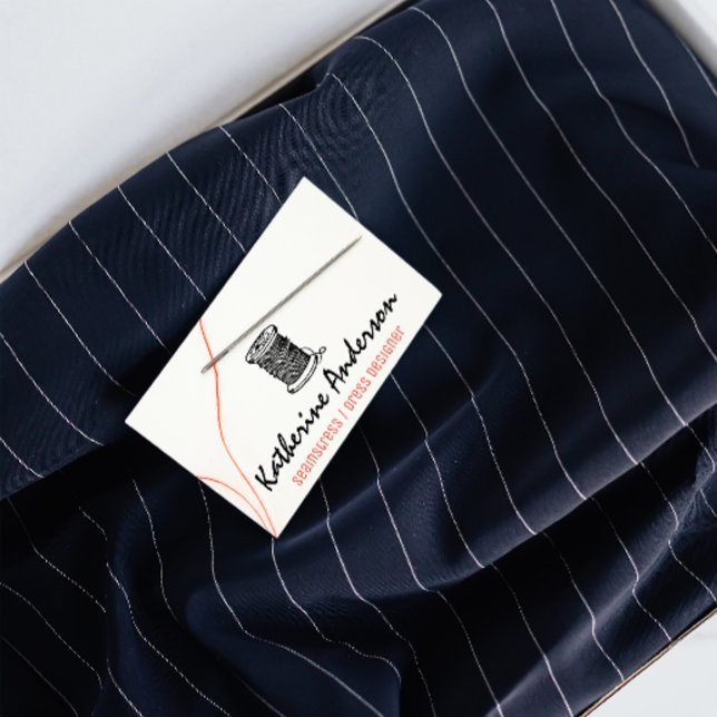 Cartão De Visita Agulha e thread | Tensão de costura (Criador carregado)