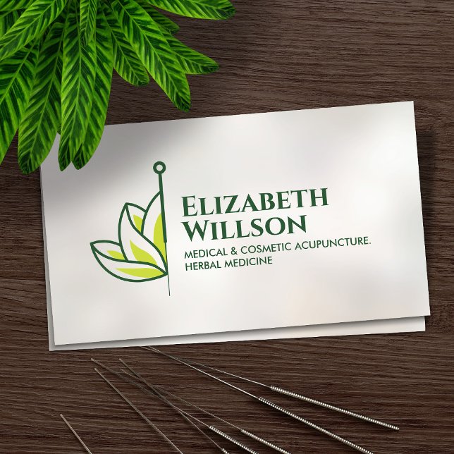 Cartão De Visita Agulha Mínima legal de Acupuntura - Flor de Lotus (Criador carregado)