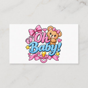 Cartão De Visita Ah, Bebê! Design de Celebração de Chuveiro de Bebê