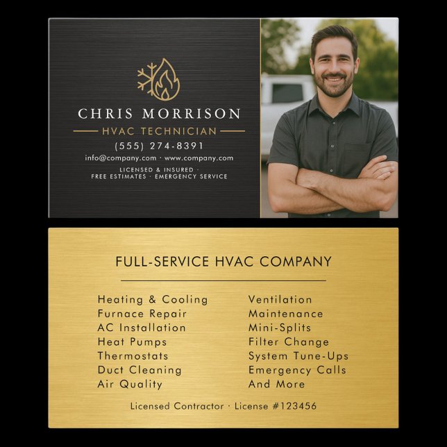 Cartão De Visita Air Conditioning Cooling HVAC Photo (Criador carregado)