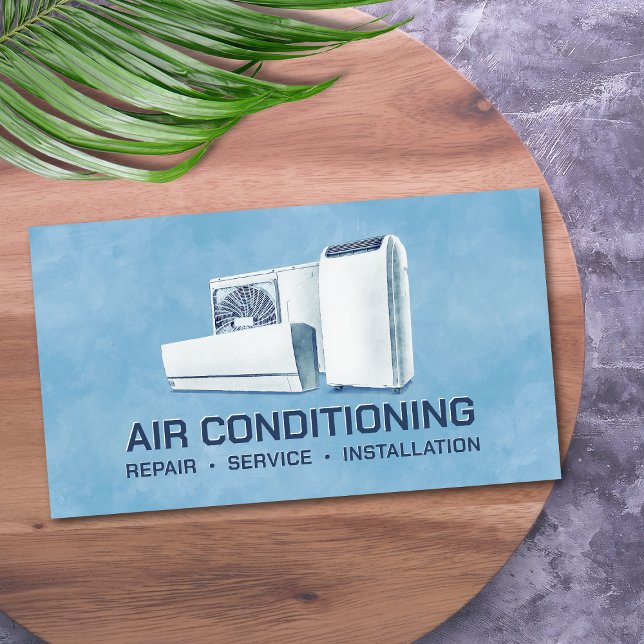 Cartão De Visita Air Conditioning – Repair • Service • Installation (Criador carregado)