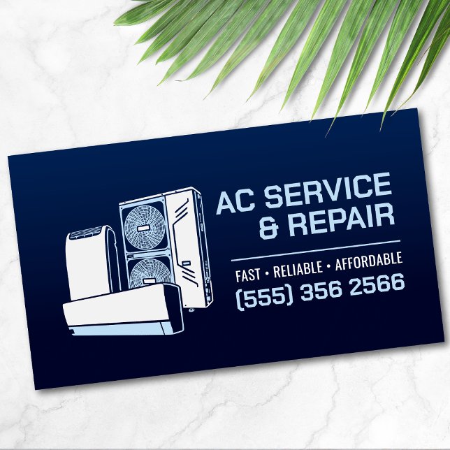 Cartão De Visita Air Conditioning – Repair • Service • Installation (Criador carregado)