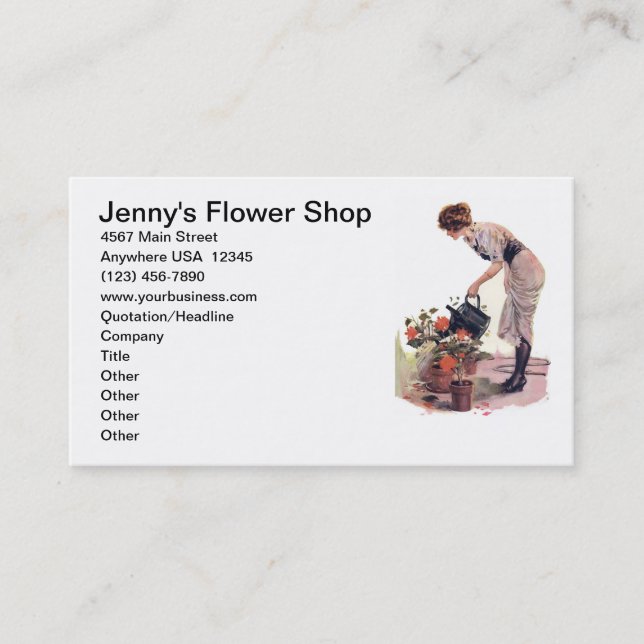 Cartão De Visita Ajardinar do cuidado da planta de jardinagem da (Frente)