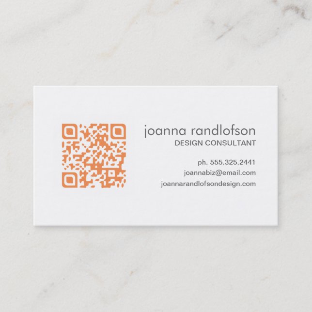 Cartão de visita alaranjado do CÓDIGO da tangerina (Frente)