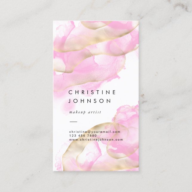 Cartão De Visita álcoois: copos cor-de-rosa (Frente)