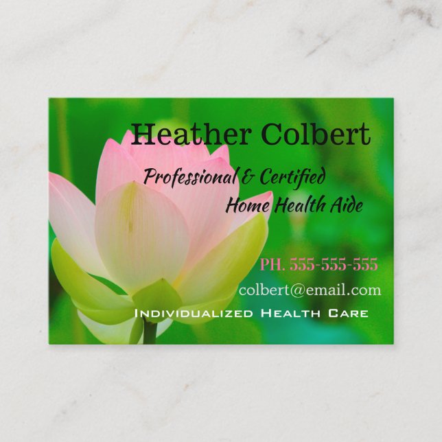 Cartão De Visita Alegria Floral Fresca do Cuidador (Frente)