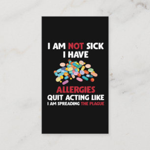 Cartão De Visita Alergia Piada Soferer Alergia Alergia