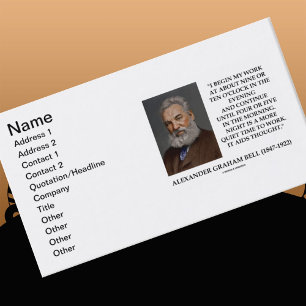 Cartão De Visita Alexander Graham Bell Noite Mais Silenciosa Trabal
