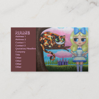 Cartão De Visita Alice e o gato de Cheshire