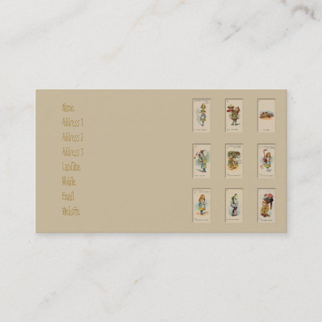 Cartão De Visita Alice no país das maravilhas (Frente)