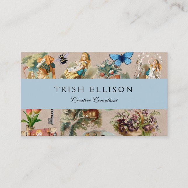 Cartão De Visita Alice no País das Maravilhas Cheshire Cat Caracter (Frente)