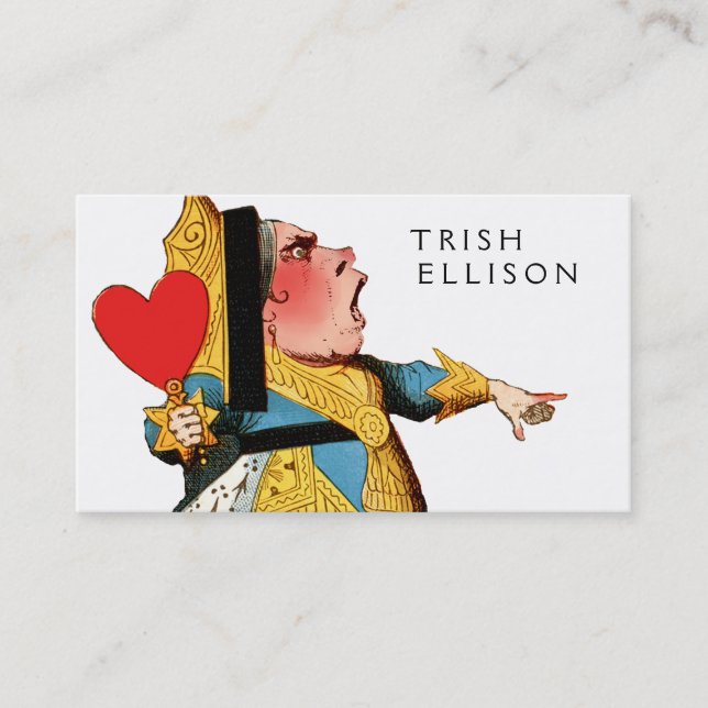 Cartão De Visita Alice no País das Maravilhas Rainha dos Corações (Frente)