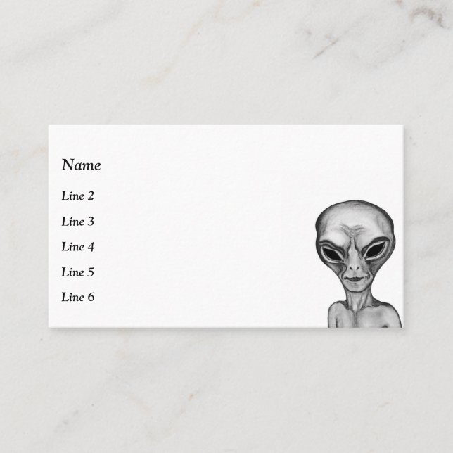 Cartão De Visita Alienígena cinza (Frente)