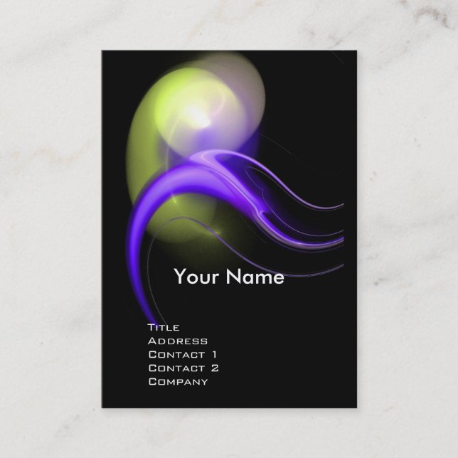 Cartão De Visita ALIENÍGENA PEARL MONOGRAM Violeta negra vibrante (Frente)