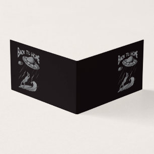 Cartão De Visita alienígena ufo surfing ilustrando com retorno ao h