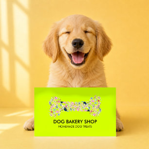 Cartão De Visita Alimento Natural para Cães Verde Neon