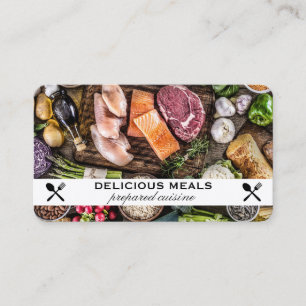 Cartão De Visita Alimento Nutritivo na Mesa