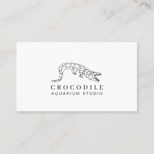 Cartão De Visita Alligador Crocodilo de Aquário Branco