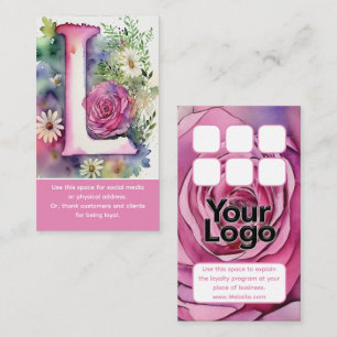 Cartão De Visita Almofada de Logotipo de Marca Floral de L Daisy Mo