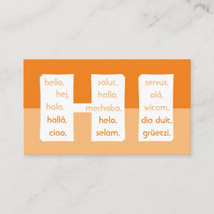 Cartão De Visita Alô das faixas laranja internacionais