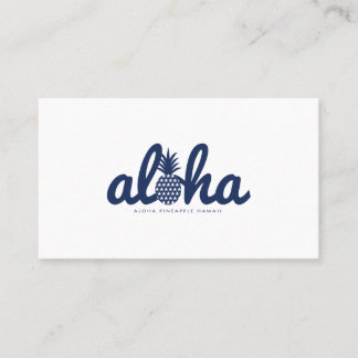 Cartão De Visita Aloha pineapple LogoColor-Navy