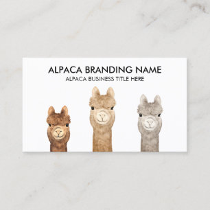 Cartão De Visita Alpaca Animal Branco