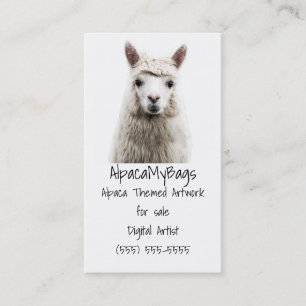 Cartão De Visita Alpaca branca