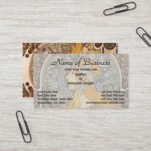 Cartão De Visita Alphonse Mucha Zodíaco Art Nouveau Decoração Vinta