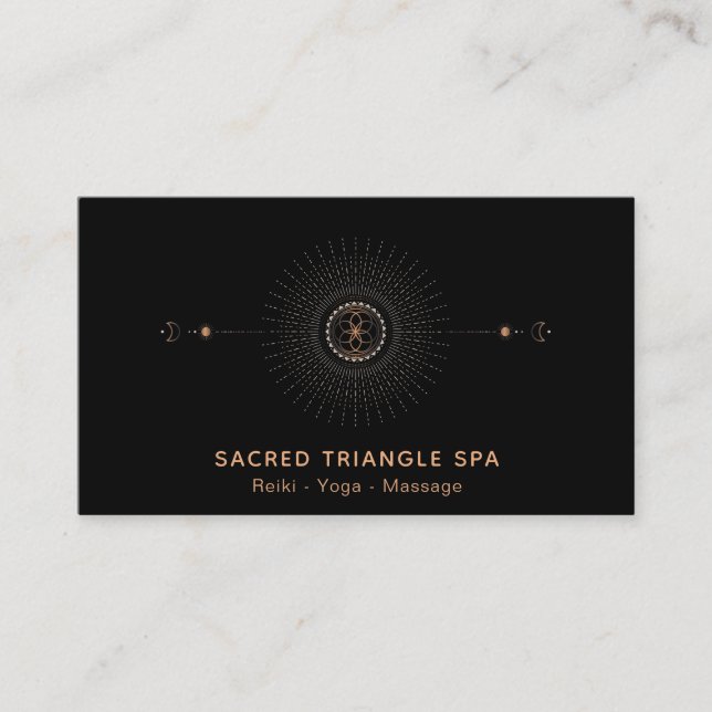 Cartão De Visita *~* Alquimia da Lua Shaman Sagrado Geometria Manda (Frente)