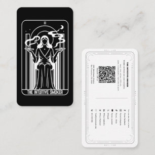 Cartão De Visita Alta Sacerdotisa do Tarot Feminina Fumando Maconha