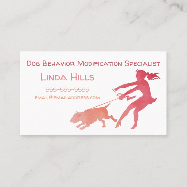 Cartão De Visita Alteração de comportamento do cão da aguarela do (Frente)